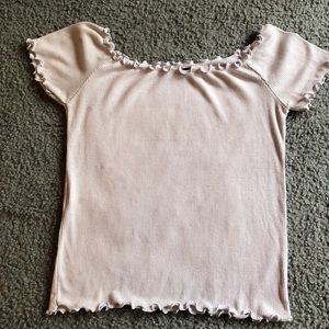 brandy melville off the shoulder light lilac top